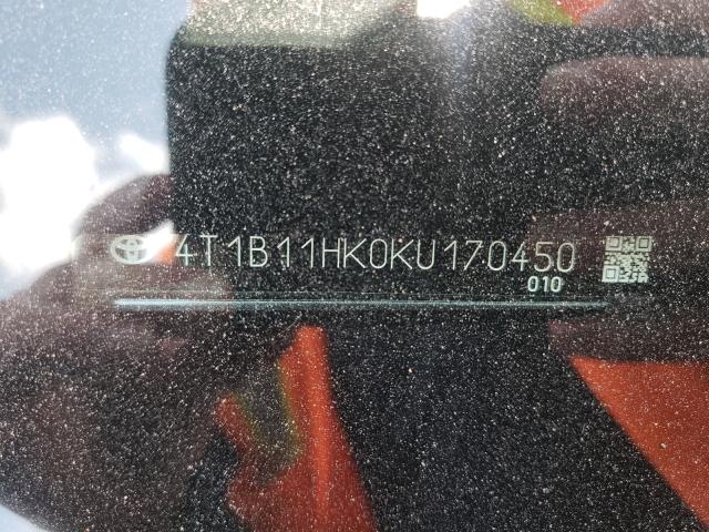 Photo 9 VIN: 4T1B11HK0KU170450 - TOYOTA CAMRY L 