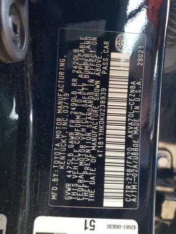 Photo 12 VIN: 4T1B11HK0KU238939 - TOYOTA CAMRY 