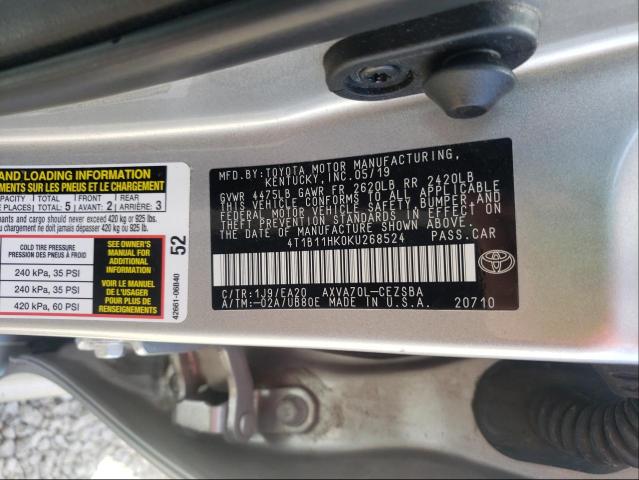 Photo 9 VIN: 4T1B11HK0KU268524 - TOYOTA CAMRY L 