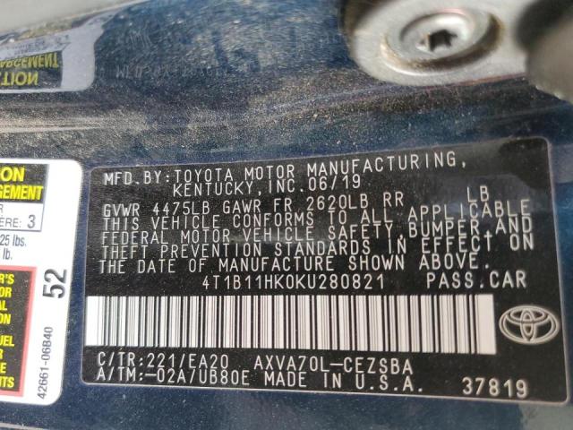 Photo 11 VIN: 4T1B11HK0KU280821 - TOYOTA CAMRY 