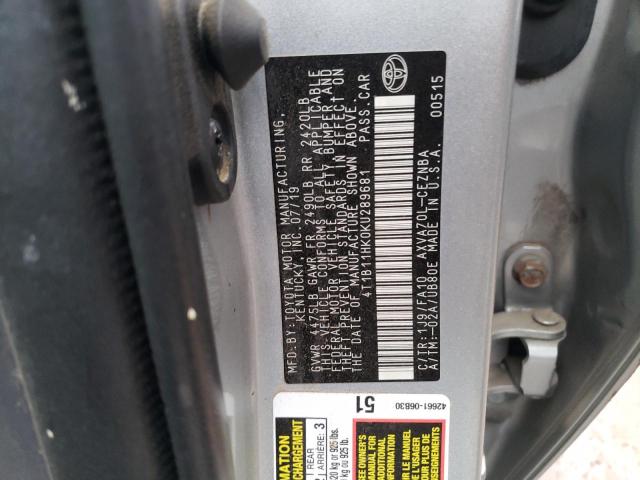 Photo 11 VIN: 4T1B11HK0KU289681 - TOYOTA CAMRY L 