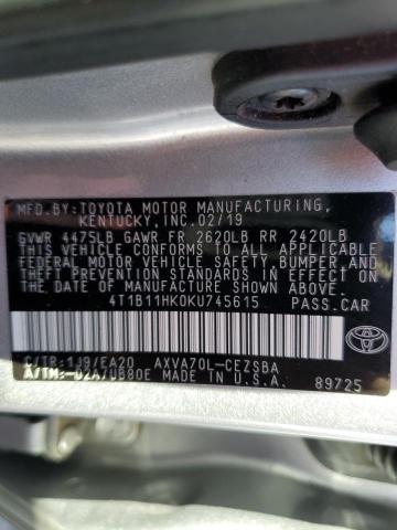 Photo 11 VIN: 4T1B11HK0KU745615 - TOYOTA CAMRY L 