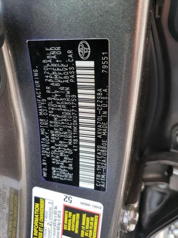 Photo 9 VIN: 4T1B11HK0KU771759 - TOYOTA CAMRY L 