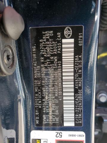 Photo 12 VIN: 4T1B11HK0KU826940 - TOYOTA CAMRY 