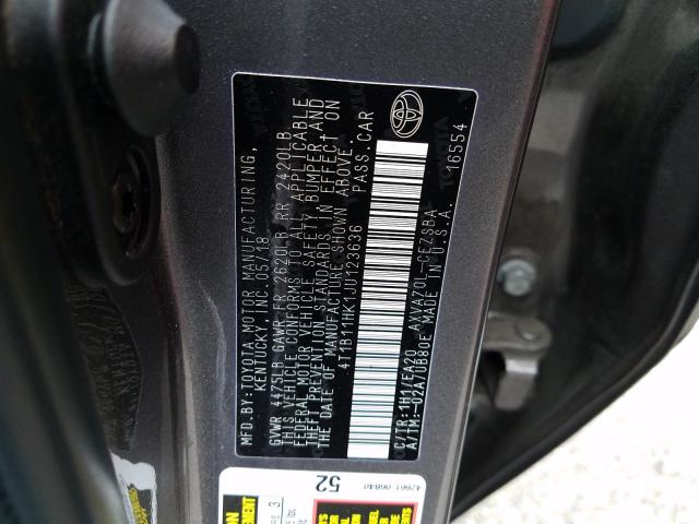 Photo 9 VIN: 4T1B11HK1JU123636 - TOYOTA CAMRY L 