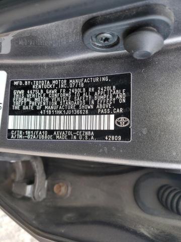 Photo 11 VIN: 4T1B11HK1JU136628 - TOYOTA CAMRY L 