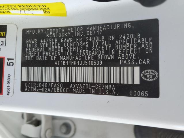 Photo 11 VIN: 4T1B11HK1JU510509 - TOYOTA CAMRY 