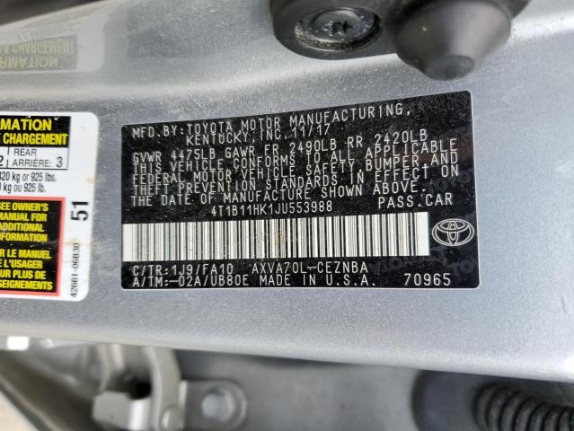 Photo 12 VIN: 4T1B11HK1JU553988 - TOYOTA CAMRY 