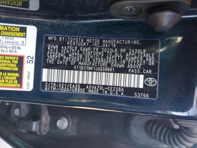 Photo 11 VIN: 4T1B11HK1JU609881 - TOYOTA CAMRY L 