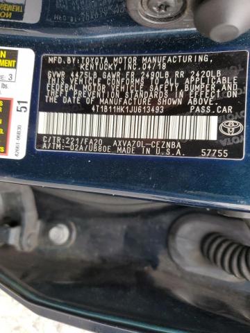 Photo 9 VIN: 4T1B11HK1JU613493 - TOYOTA CAMRY L 