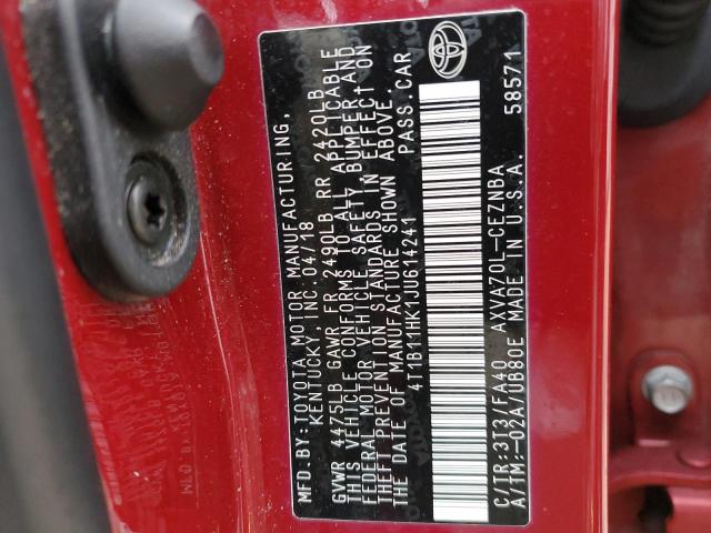 Photo 11 VIN: 4T1B11HK1JU614241 - TOYOTA CAMRY L 