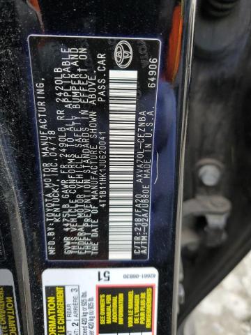 Photo 12 VIN: 4T1B11HK1JU620041 - TOYOTA CAMRY L 