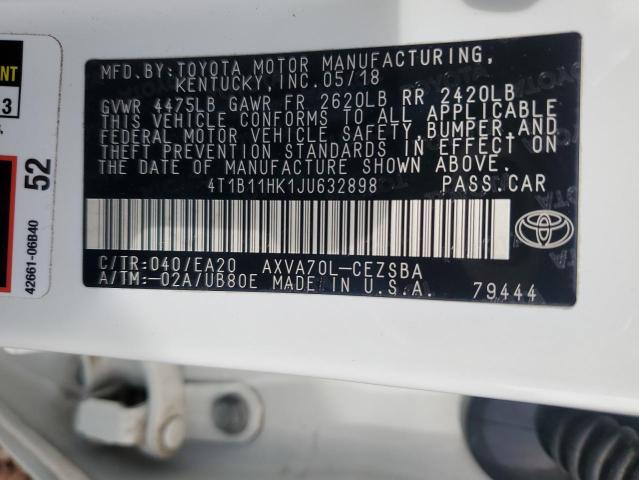 Photo 11 VIN: 4T1B11HK1JU632898 - TOYOTA CAMRY 