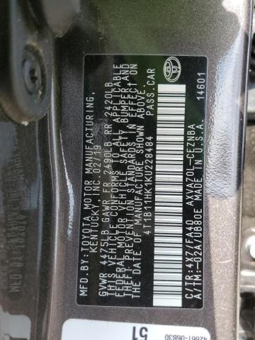 Photo 11 VIN: 4T1B11HK1KU228484 - TOYOTA CAMRY L 