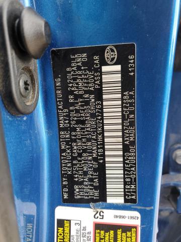 Photo 12 VIN: 4T1B11HK1KU247763 - TOYOTA CAMRY L 