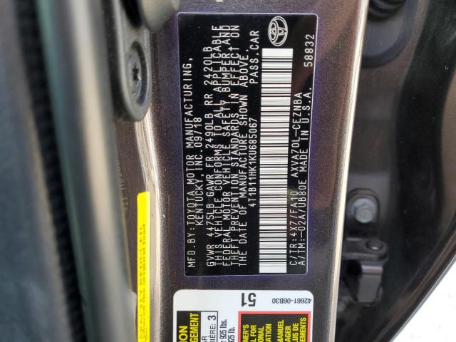 Photo 11 VIN: 4T1B11HK1KU685067 - TOYOTA CAMRY L 