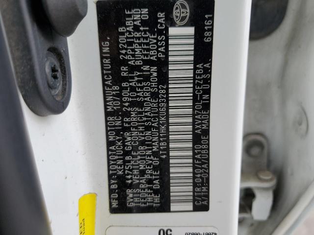 Photo 11 VIN: 4T1B11HK1KU693282 - TOYOTA CAMRY L 