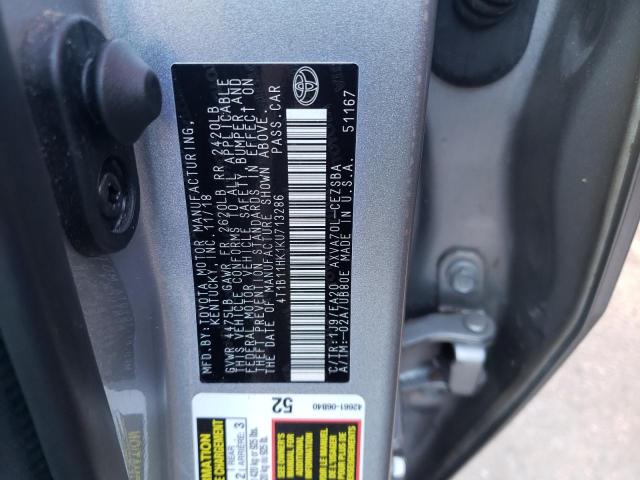 Photo 9 VIN: 4T1B11HK1KU713286 - TOYOTA CAMRY L 