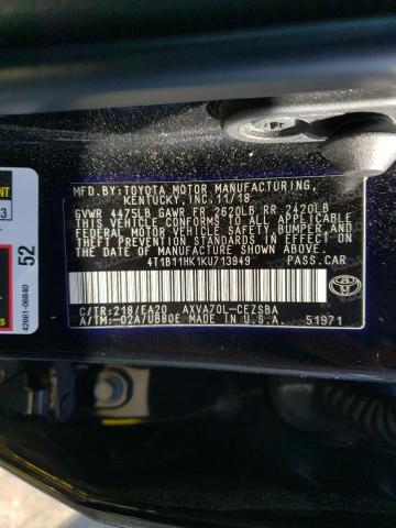 Photo 11 VIN: 4T1B11HK1KU713949 - TOYOTA CAMRY L 