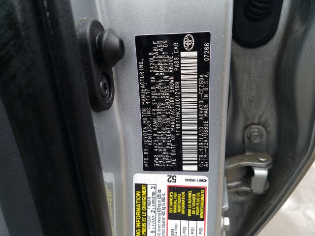 Photo 9 VIN: 4T1B11HK2JU042189 - TOYOTA CAMRY L 