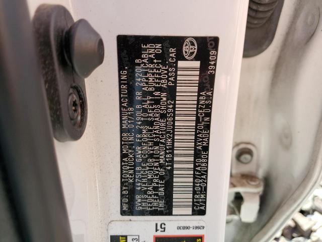 Photo 11 VIN: 4T1B11HK2JU065942 - TOYOTA CAMRY L 