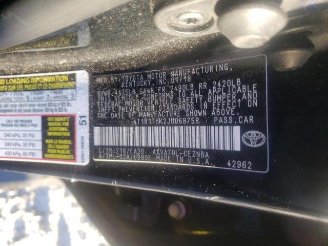 Photo 11 VIN: 4T1B11HK2JU068758 - TOYOTA CAMRY L 