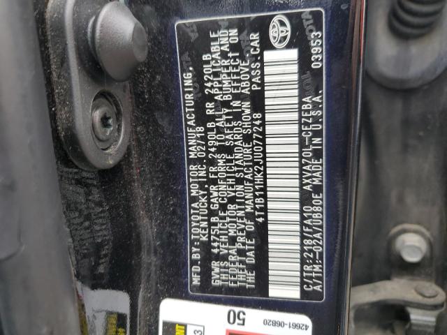 Photo 11 VIN: 4T1B11HK2JU077248 - TOYOTA CAMRY L 