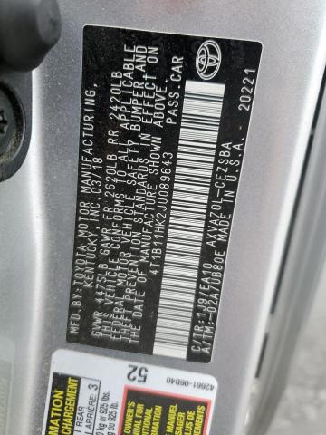 Photo 9 VIN: 4T1B11HK2JU089643 - TOYOTA CAMRY L 