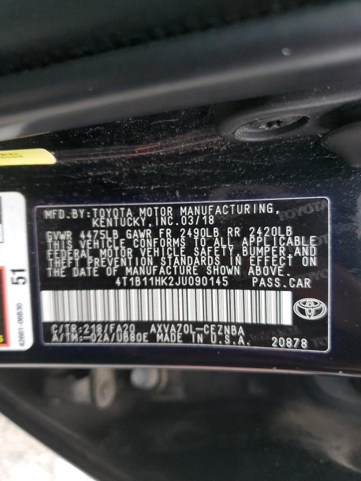 Photo 11 VIN: 4T1B11HK2JU090145 - TOYOTA CAMRY 