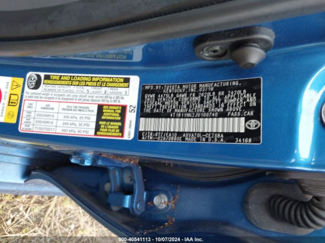 Photo 8 VIN: 4T1B11HK2JU100740 - TOYOTA CAMRY 