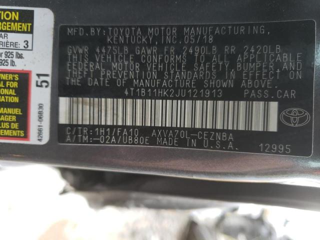 Photo 9 VIN: 4T1B11HK2JU121913 - TOYOTA CAMRY L 