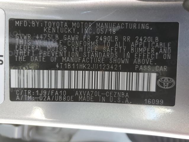 Photo 11 VIN: 4T1B11HK2JU123421 - TOYOTA CAMRY L 