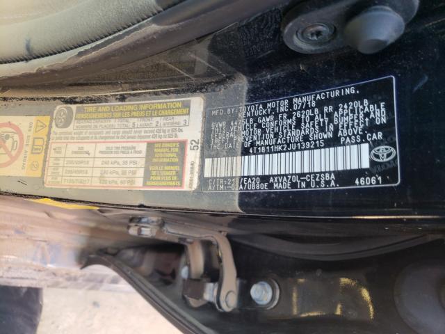 Photo 9 VIN: 4T1B11HK2JU139215 - TOYOTA CAMRY L 