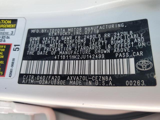 Photo 12 VIN: 4T1B11HK2JU142499 - TOYOTA CAMRY 