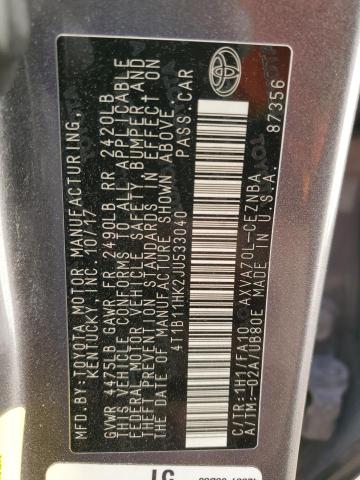 Photo 11 VIN: 4T1B11HK2JU533040 - TOYOTA CAMRY L 