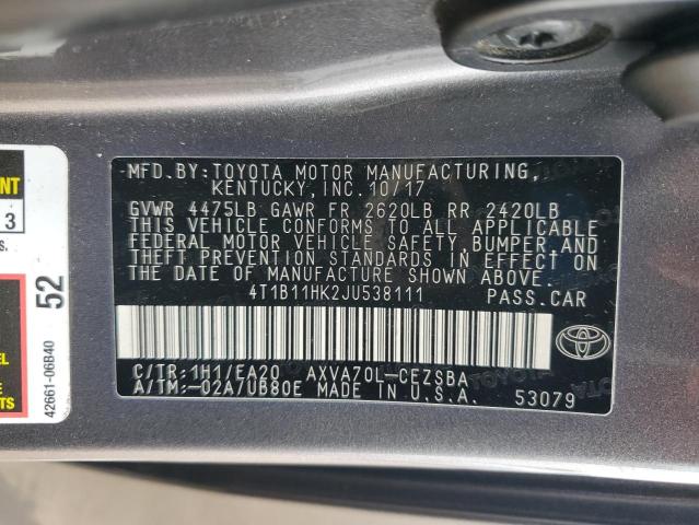 Photo 11 VIN: 4T1B11HK2JU538111 - TOYOTA CAMRY 