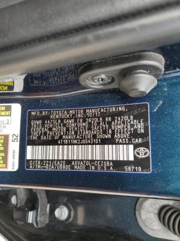 Photo 9 VIN: 4T1B11HK2JU543101 - TOYOTA CAMRY L 