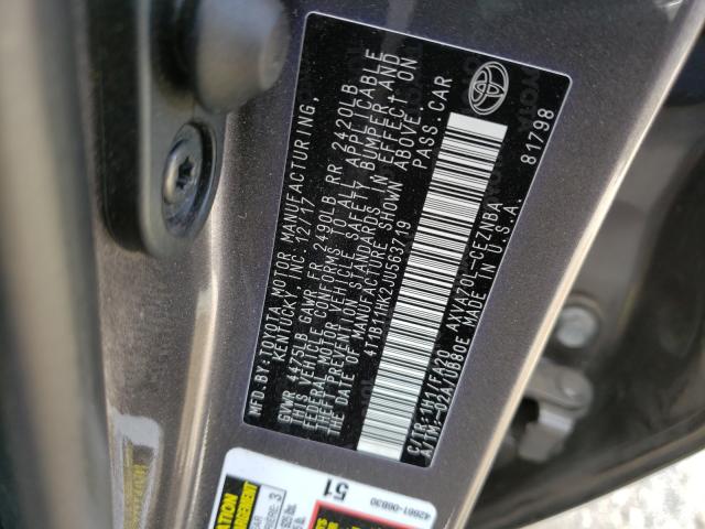 Photo 9 VIN: 4T1B11HK2JU563719 - TOYOTA CAMRY L 