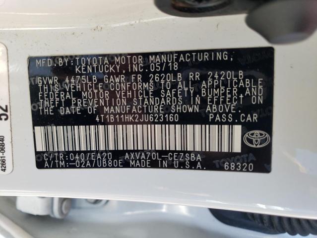 Photo 12 VIN: 4T1B11HK2JU623160 - TOYOTA CAMRY 