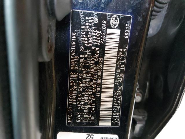 Photo 9 VIN: 4T1B11HK2JU655929 - TOYOTA CAMRY L 