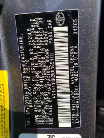 Photo 11 VIN: 4T1B11HK2KU165170 - TOYOTA CAMRY L 