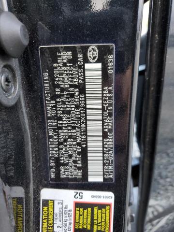 Photo 11 VIN: 4T1B11HK2KU179666 - TOYOTA CAMRY L 