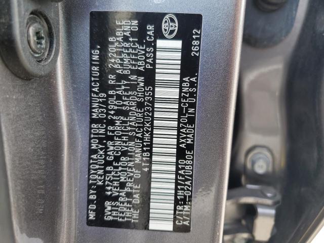 Photo 11 VIN: 4T1B11HK2KU237355 - TOYOTA CAMRY L 