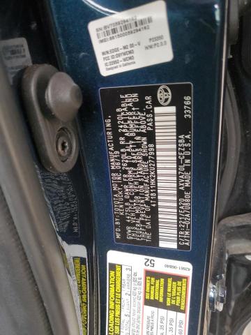 Photo 11 VIN: 4T1B11HK2KU277998 - TOYOTA CAMRY L 