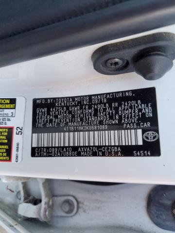 Photo 11 VIN: 4T1B11HK2KU681089 - TOYOTA CAMRY 