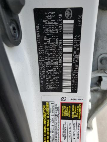 Photo 11 VIN: 4T1B11HK2KU758768 - TOYOTA CAMRY 