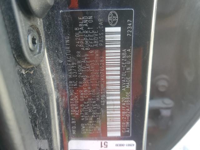 Photo 11 VIN: 4T1B11HK2KU765283 - TOYOTA CAMRY L 