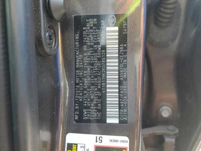 Photo 11 VIN: 4T1B11HK2KU785128 - TOYOTA CAMRY L 