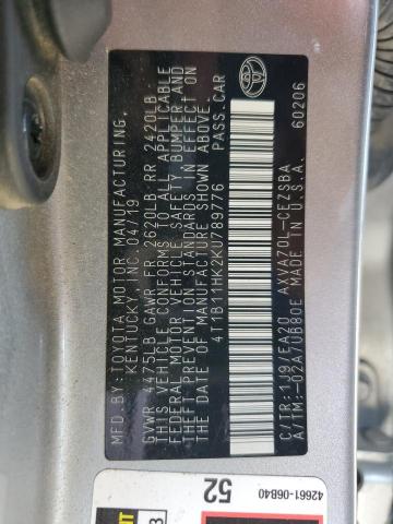 Photo 11 VIN: 4T1B11HK2KU789776 - TOYOTA CAMRY L 