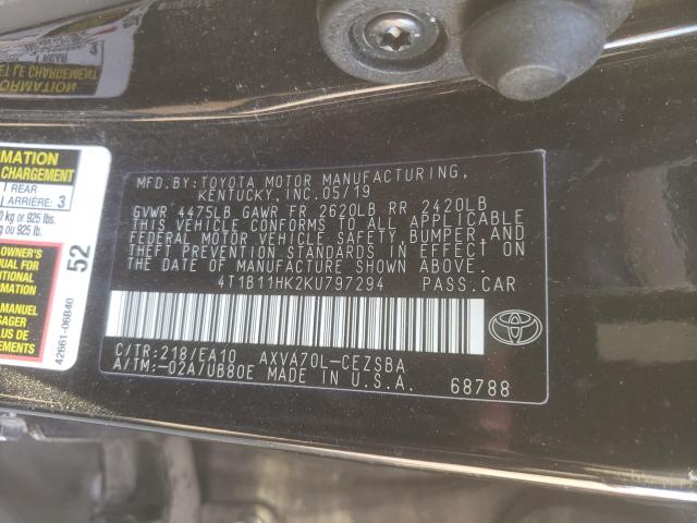 Photo 9 VIN: 4T1B11HK2KU797294 - TOYOTA CAMRY 